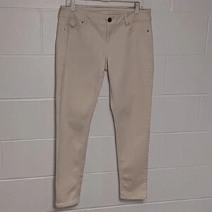 Skinny Super Soft Brushed Stretch Jeans Cream Large Regular
